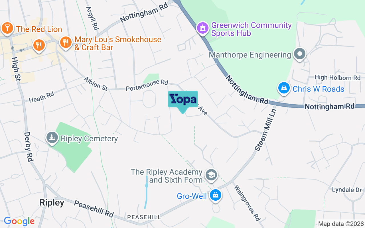Map showing the location of DE5 3FD