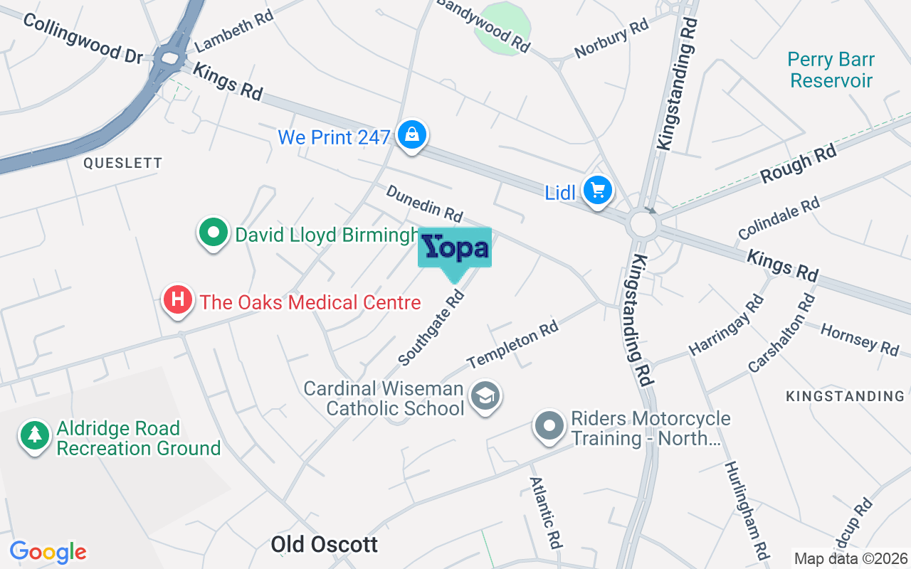 Map showing the location of B44 9AR