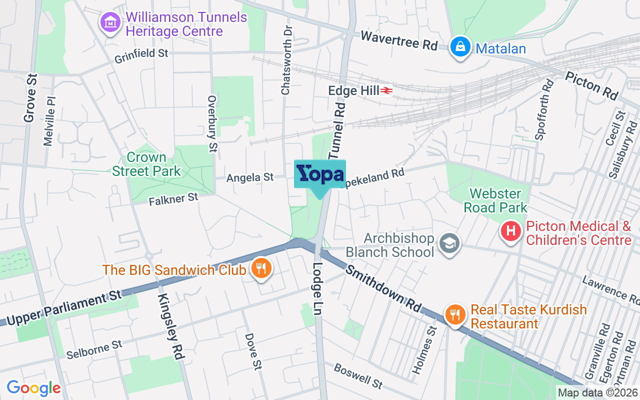 Map showing the location of L7 6LT