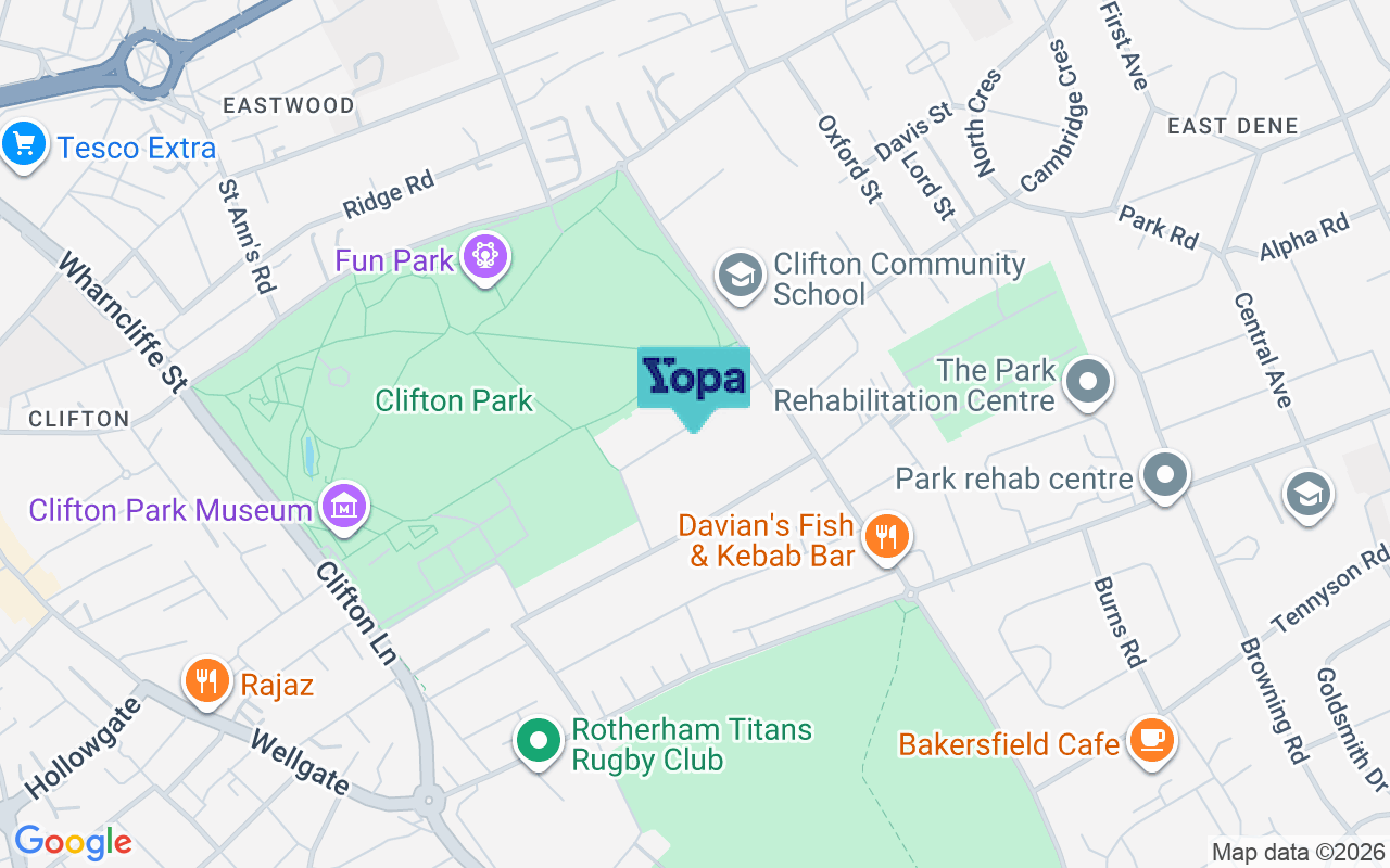 Map showing the location of S65 2AZ