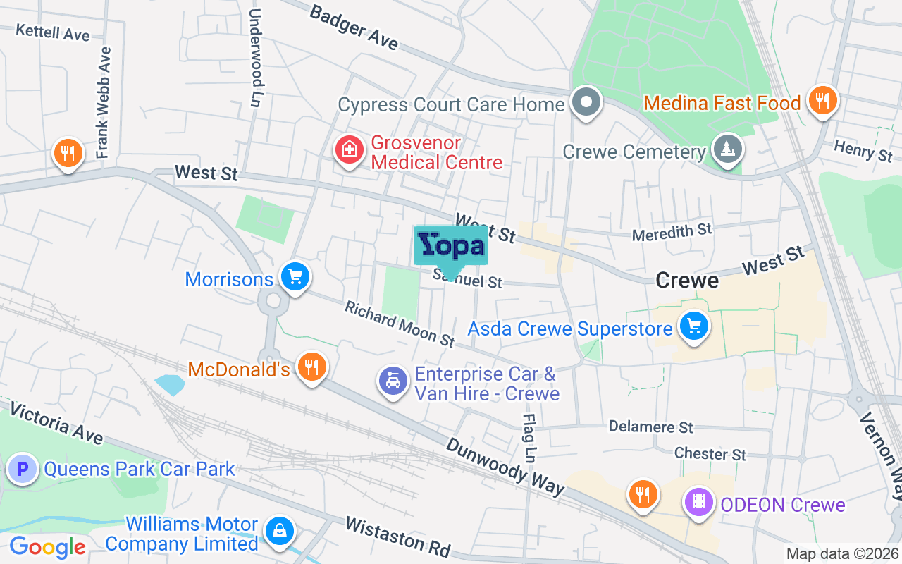 Map showing the location of CW1 3AE