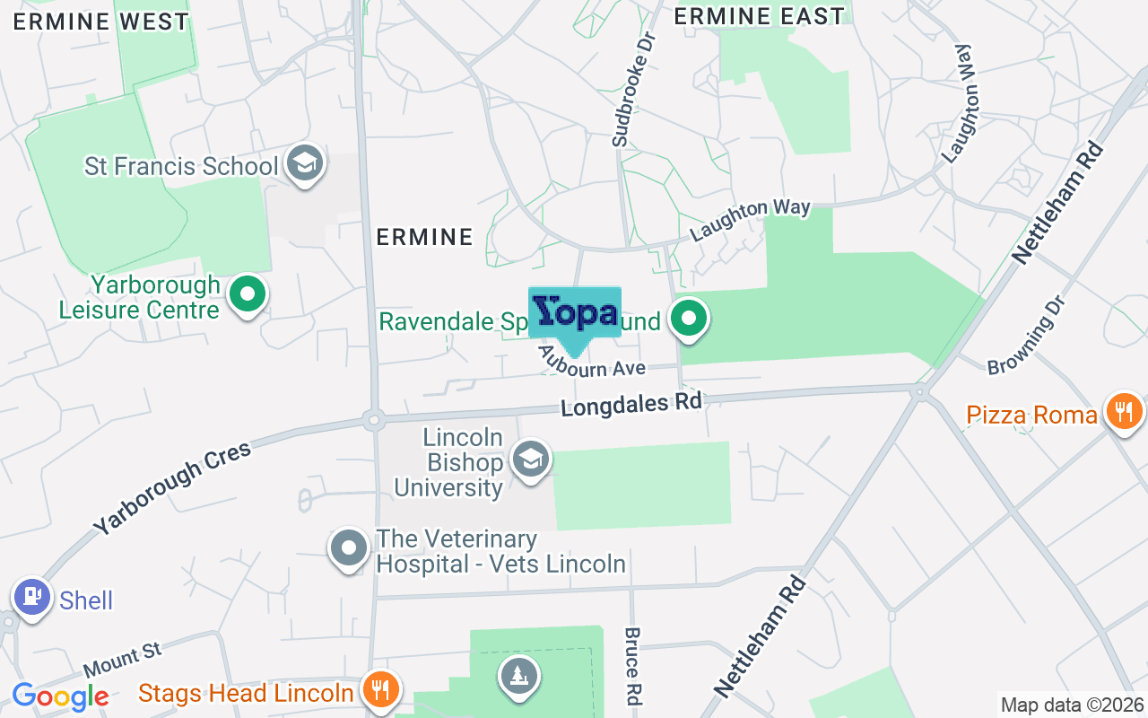 Map showing the location of LN2 2JW