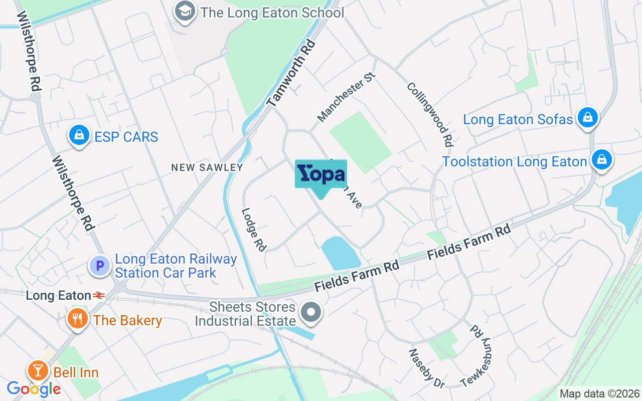 Map showing the location of NG10 1AE