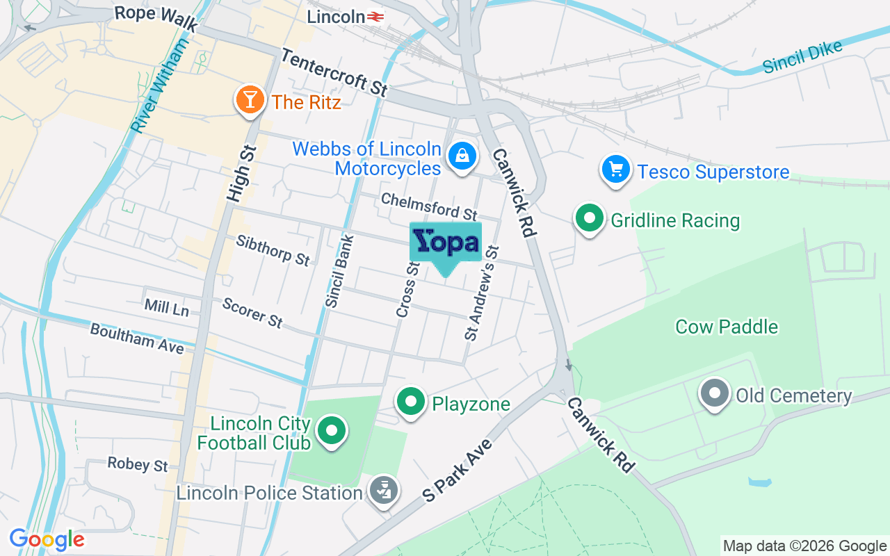 Map showing the location of LN5 7UU