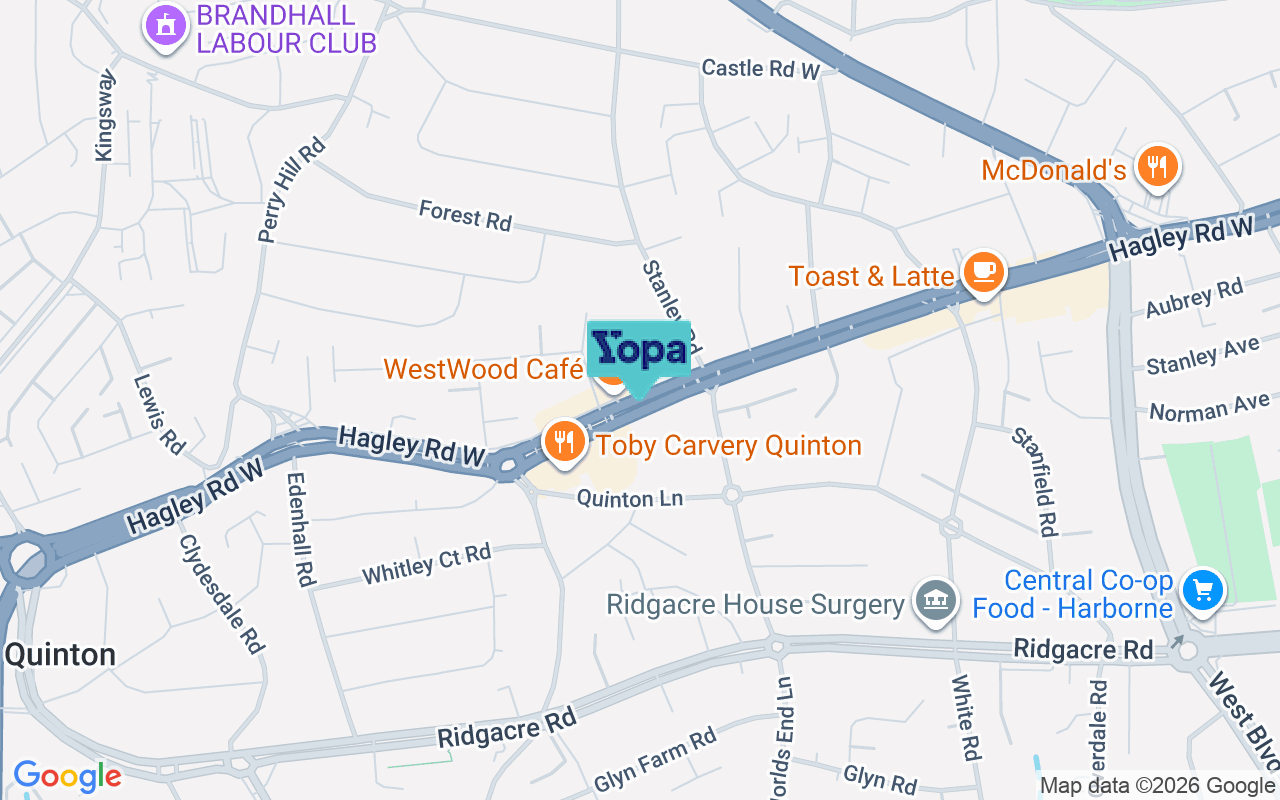 Map showing the location of B32 1HP