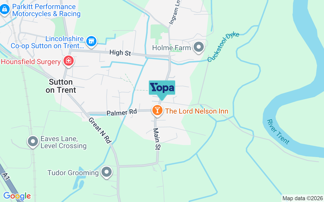 Map showing the location of NG23 6PF