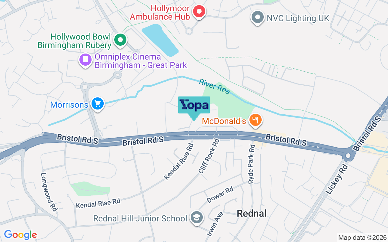 Map showing the location of B45 9PE