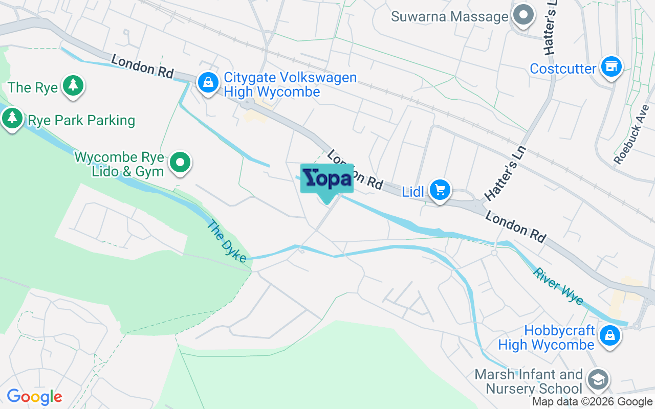 Map showing the location of HP11 1DJ