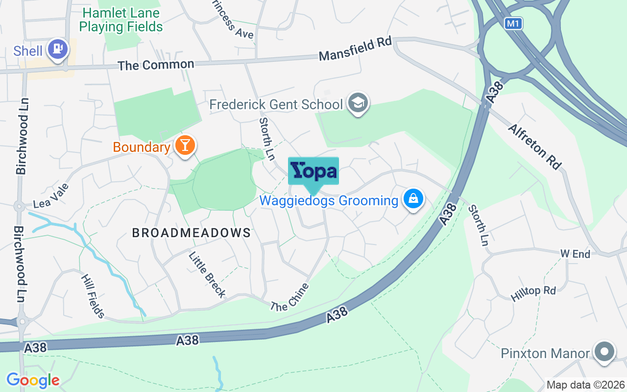 Map showing the location of DE55 3AL