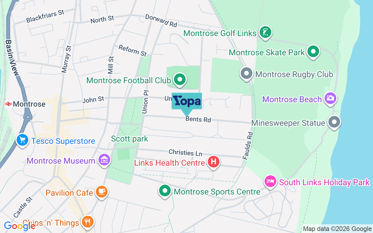 Map showing the location of DD10 8QA