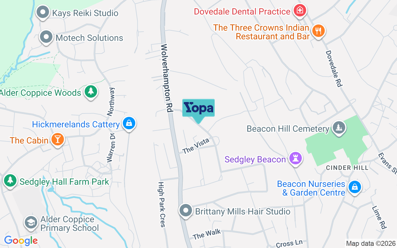 Map showing the location of DY3 1QG