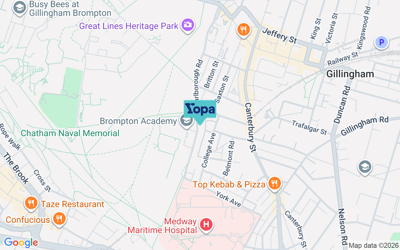 Map showing the location of ME7 5HR