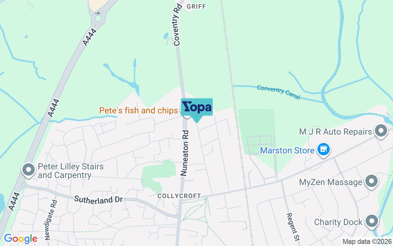 Map showing the location of CV12 8BN