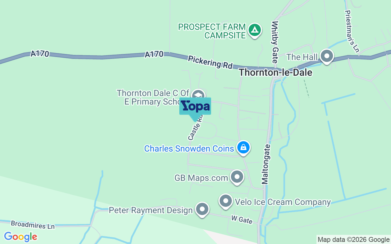 Map showing the location of YO18 7TR