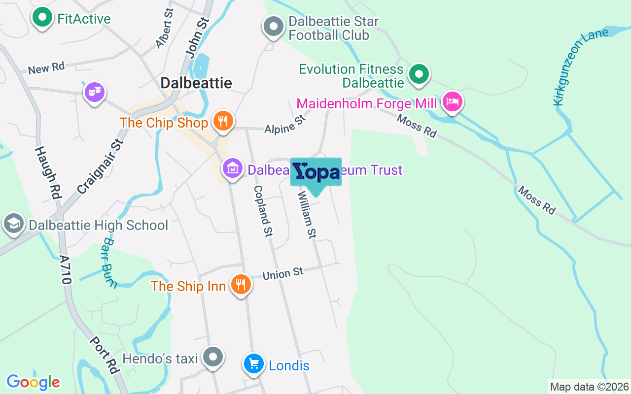 Map showing the location of DG5 4ER