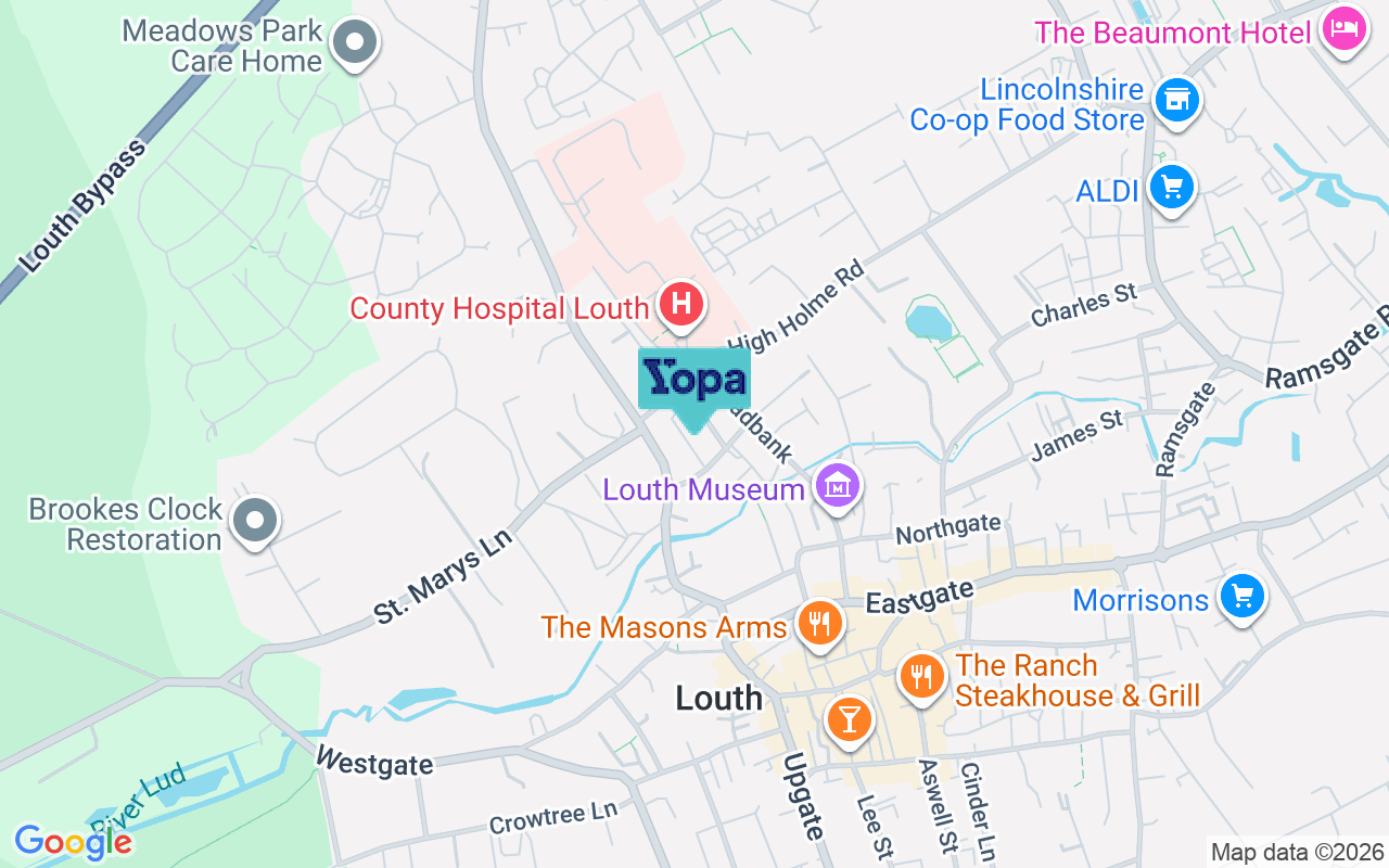 Map showing the location of LN11 0ES