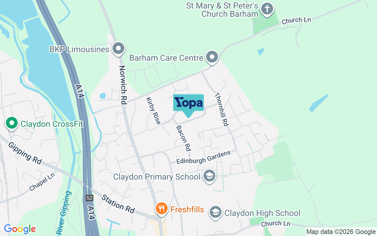 Map showing the location of IP6 0BD