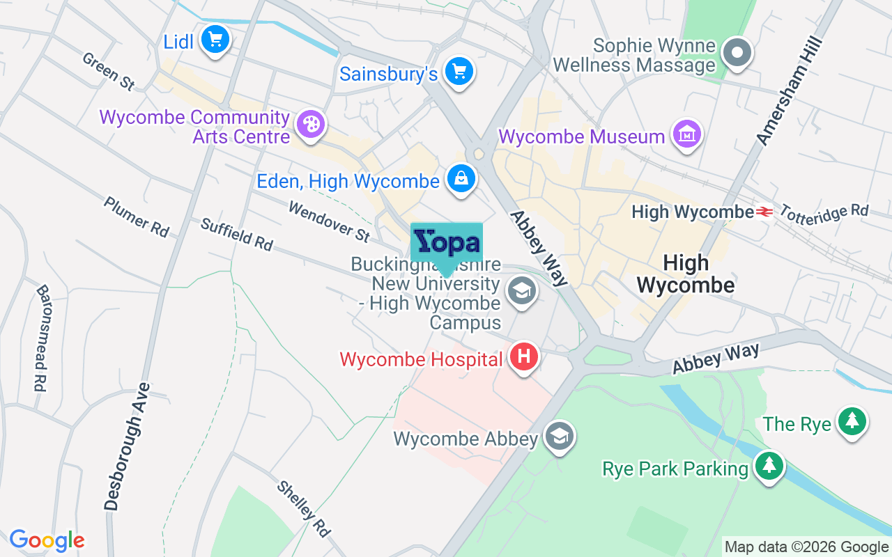 Map showing the location of HP11 2FX