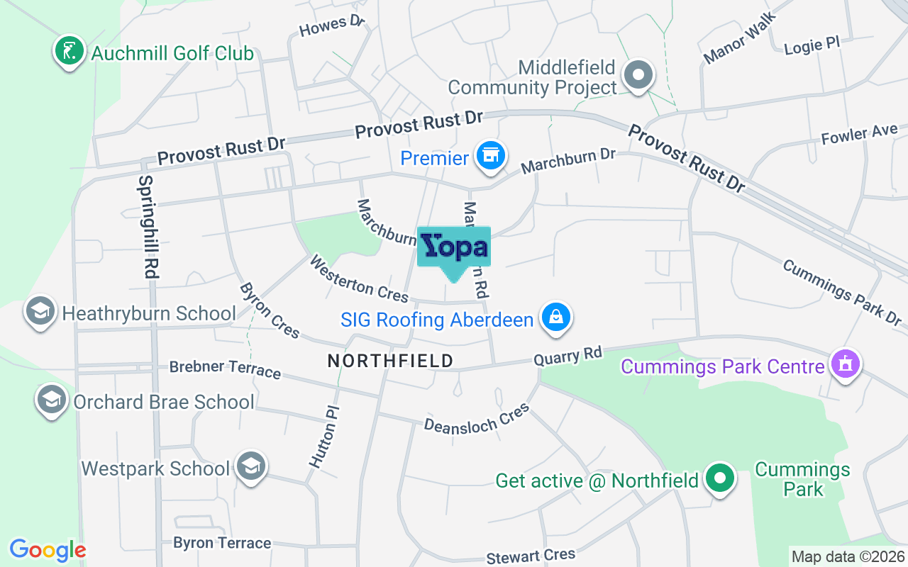 Map showing the location of AB16 7NR