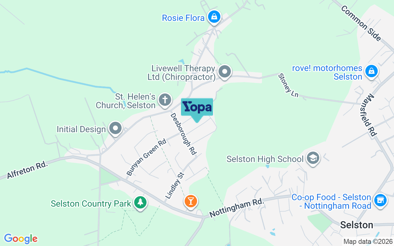 Map showing the location of NG16 6GA