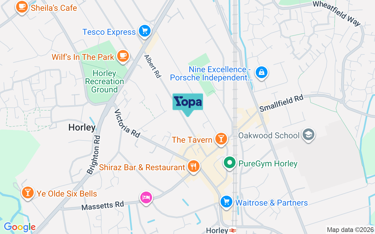 Map showing the location of RH6 7JA