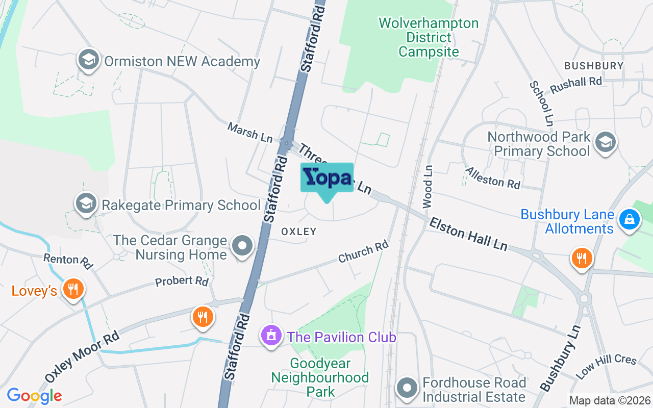Map showing the location of WV10 6BU