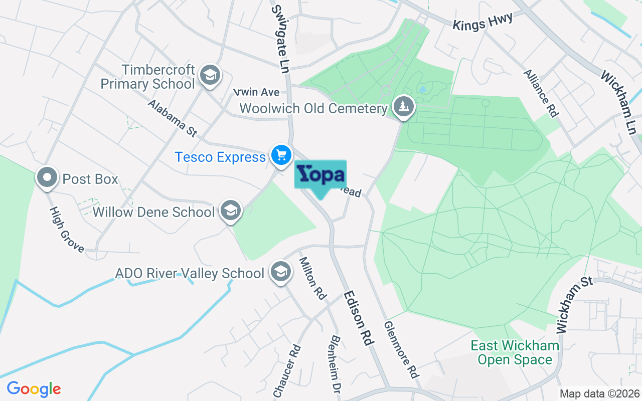 Map showing the location of SE18 2DW