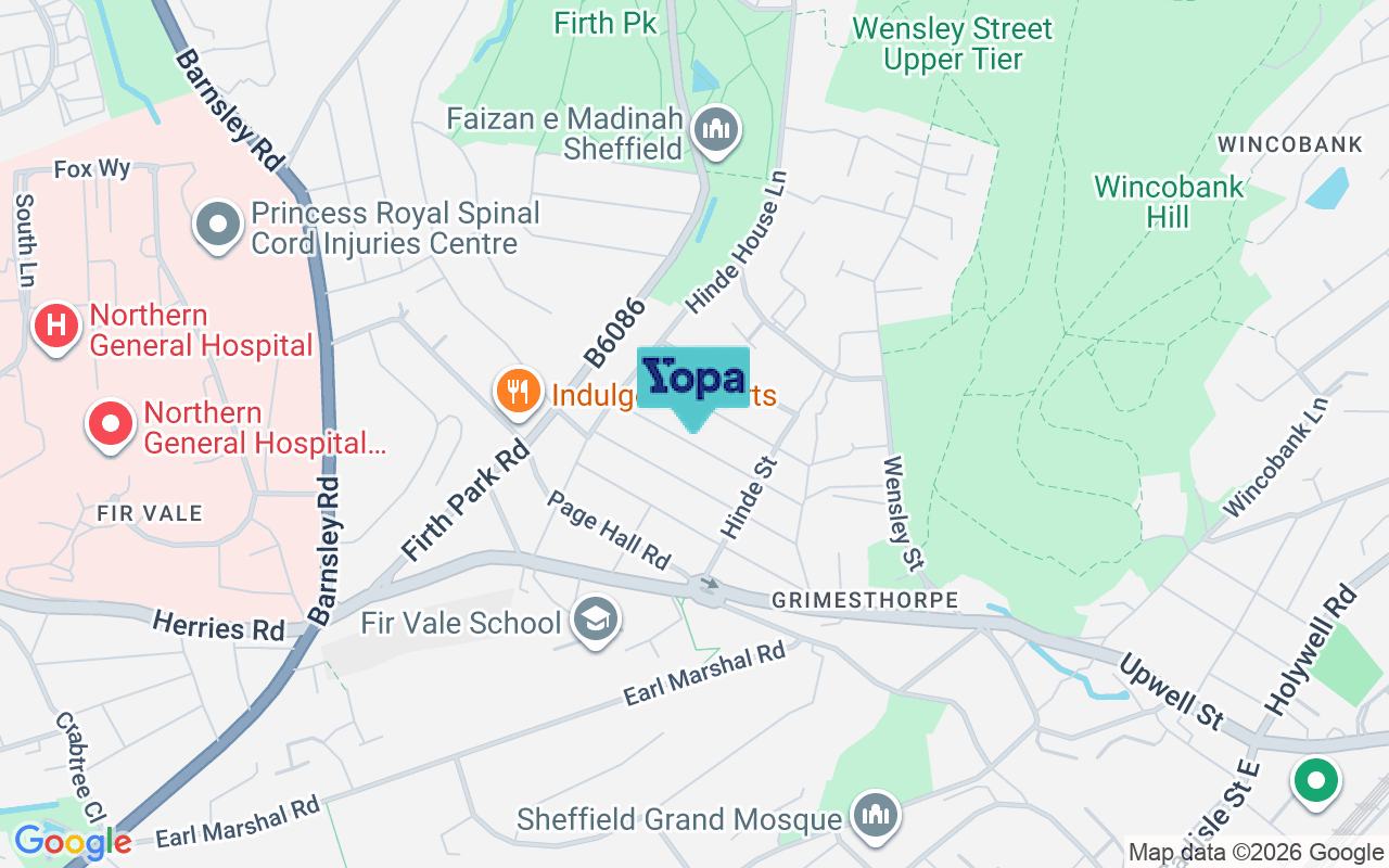 Map showing the location of S4 8JA