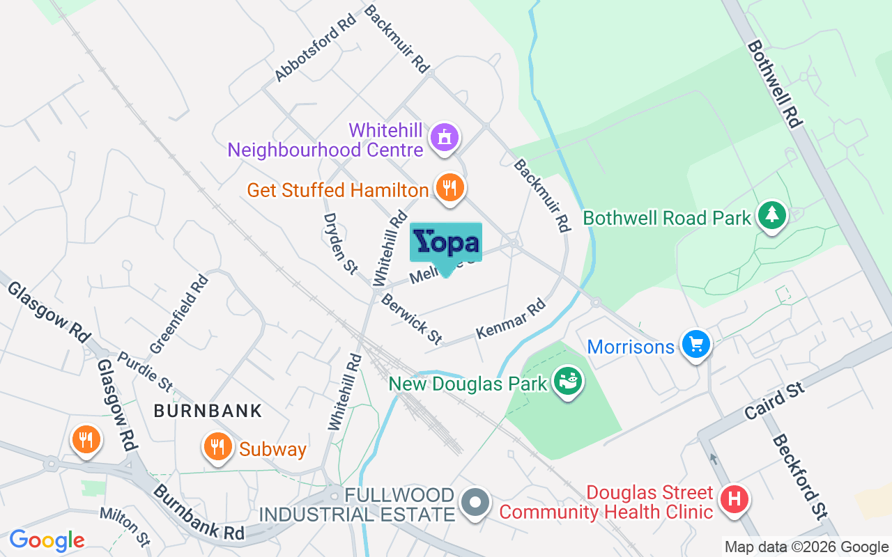 Map showing the location of ML3 0JS