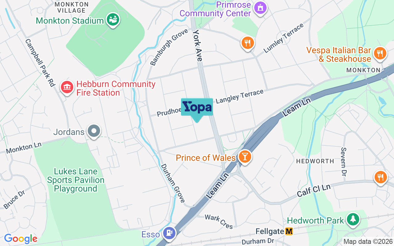 Map showing the location of NE32 5YP