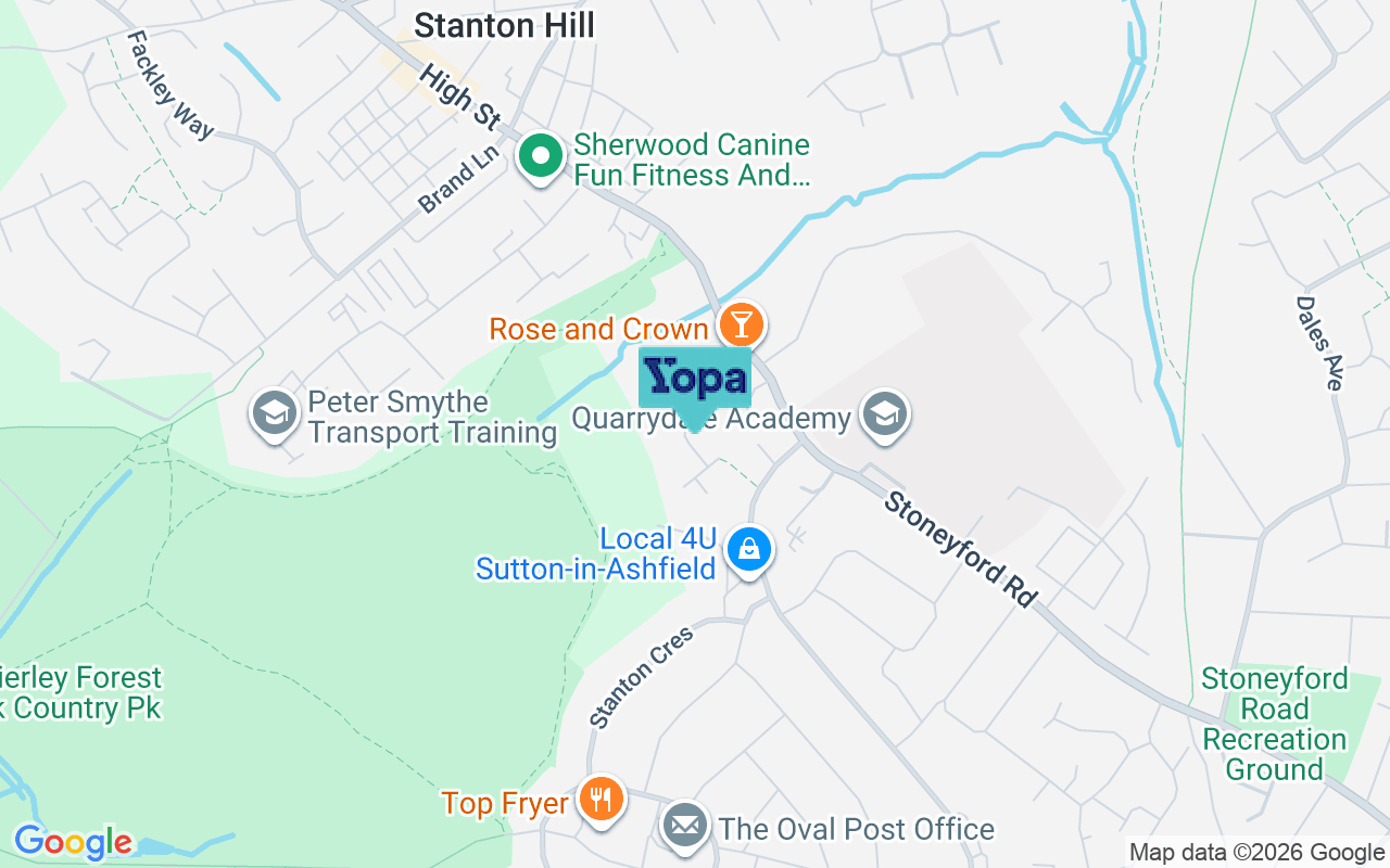 Map showing the location of NG17 2AA