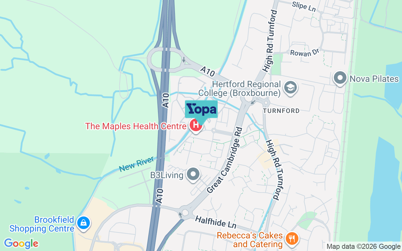 Map showing the location of EN10 6FF