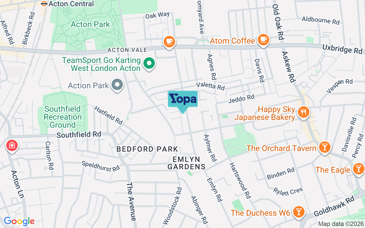 Map showing the location of W3 7DY