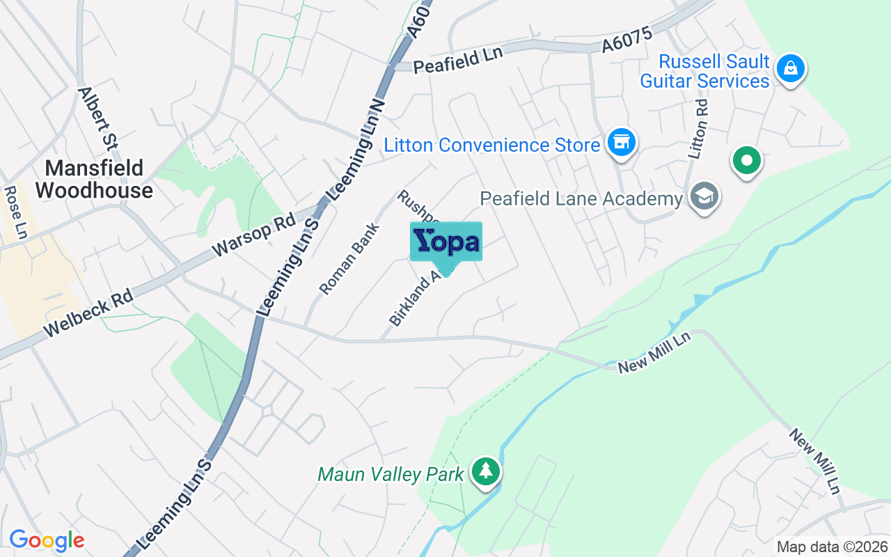 Map showing the location of NG19 9DA