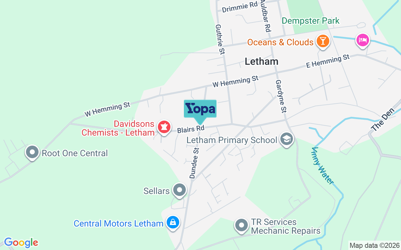 Map showing the location of DD8 2PE