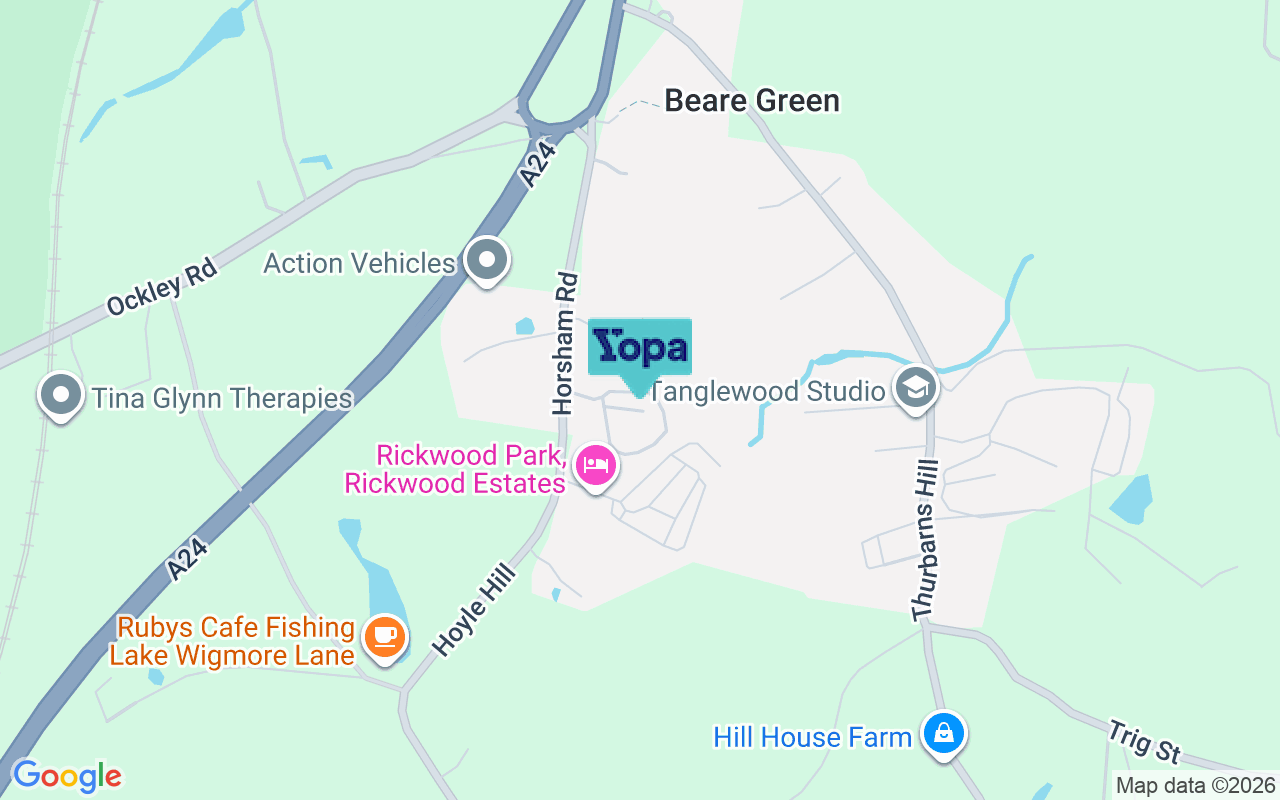 Map showing the location of RH5 4PL