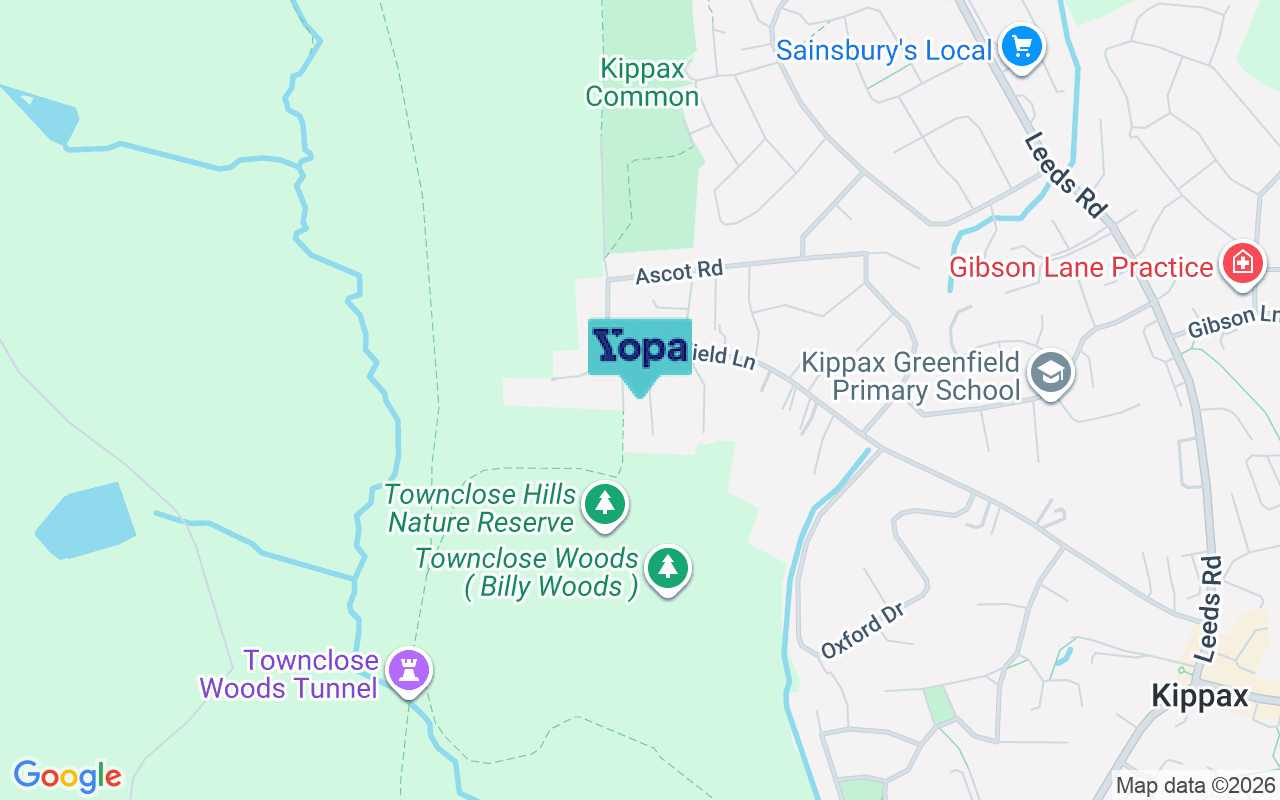 Map showing the location of LS25 7JB