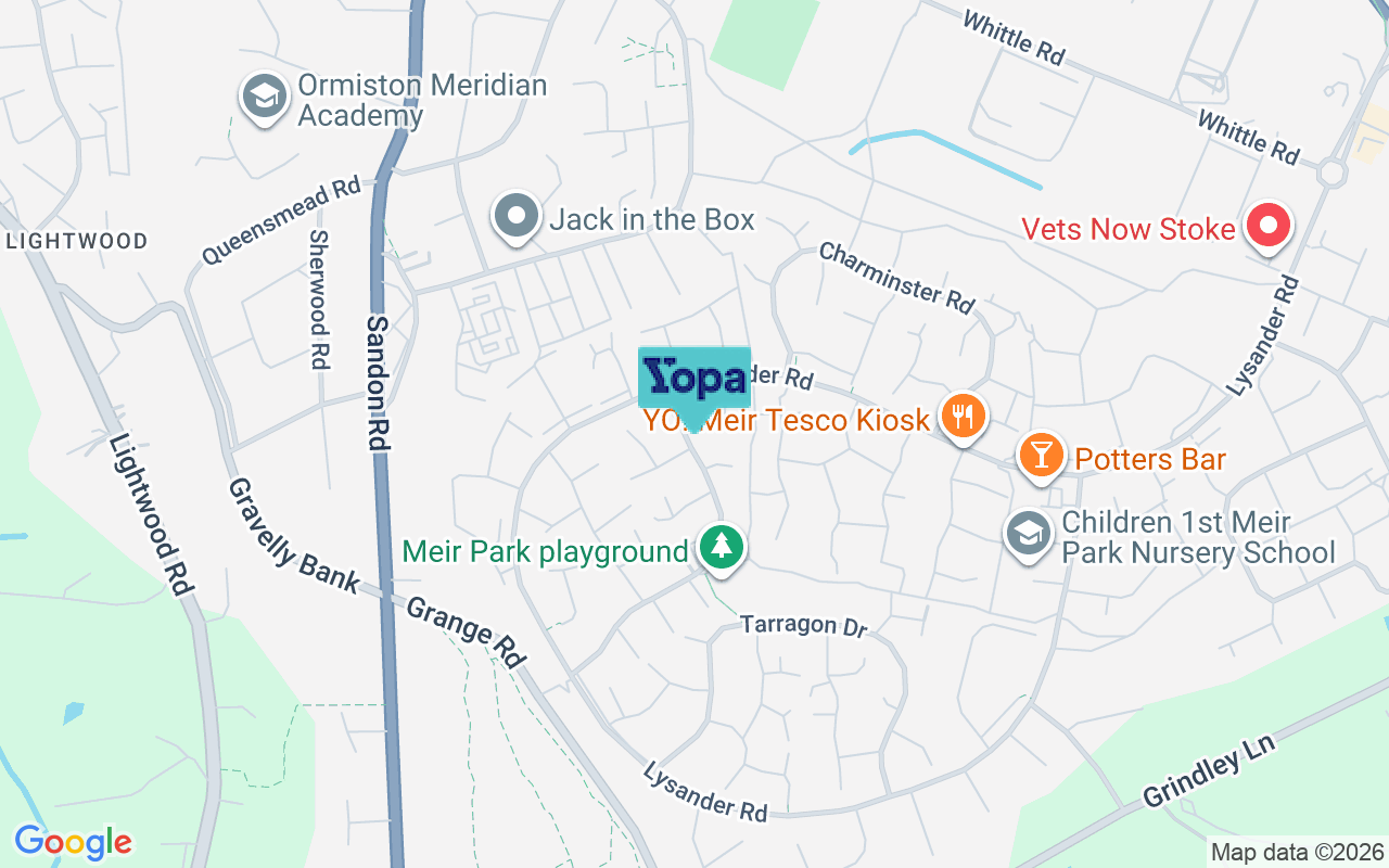Map showing the location of ST3 7FQ