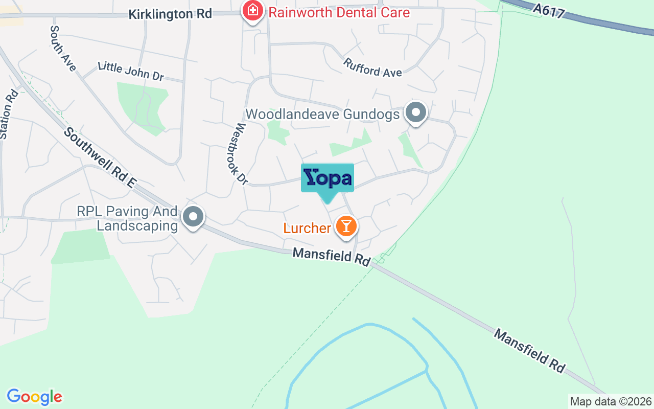 Map showing the location of NG21 0FE