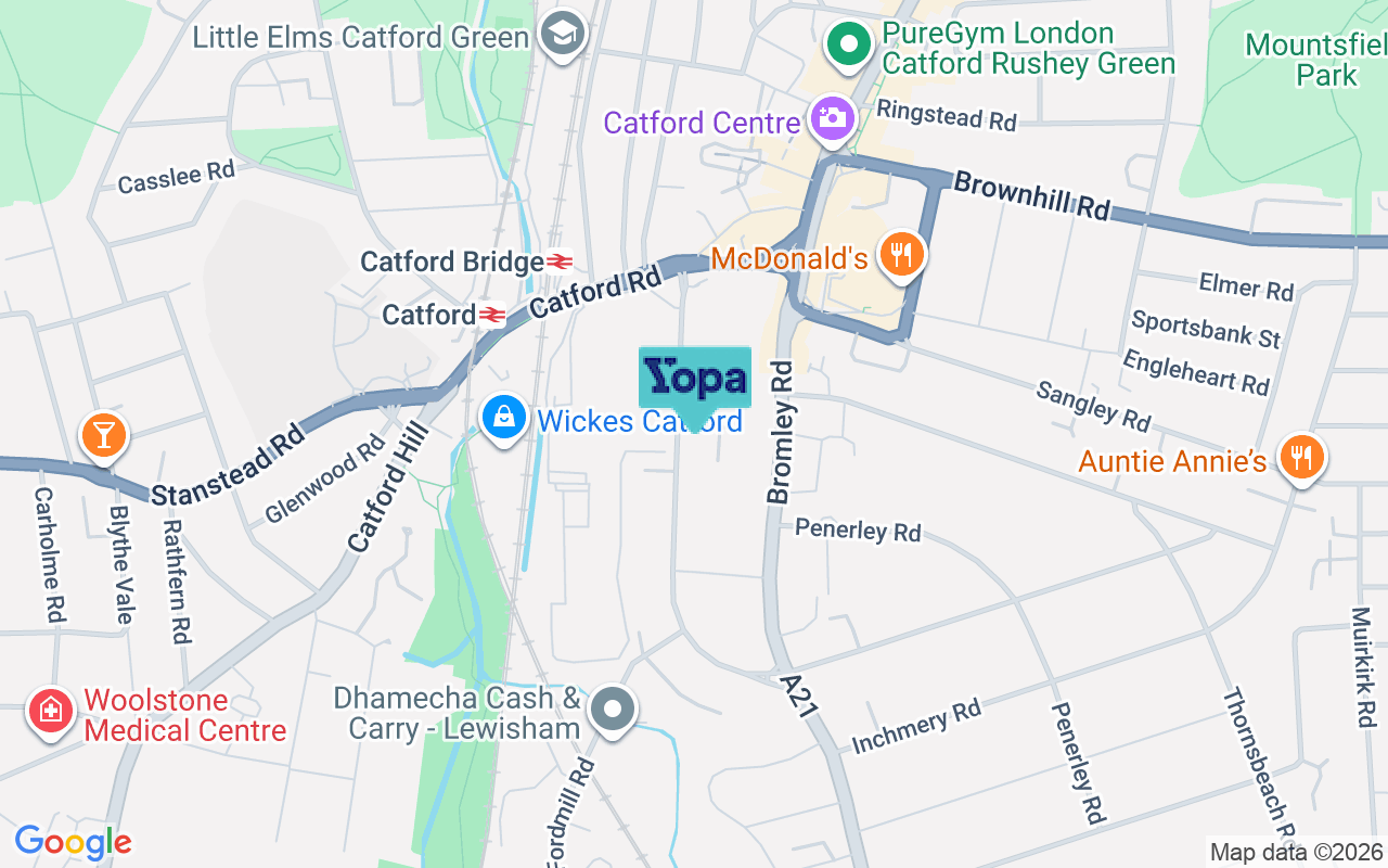 Map showing the location of SE6 3AY