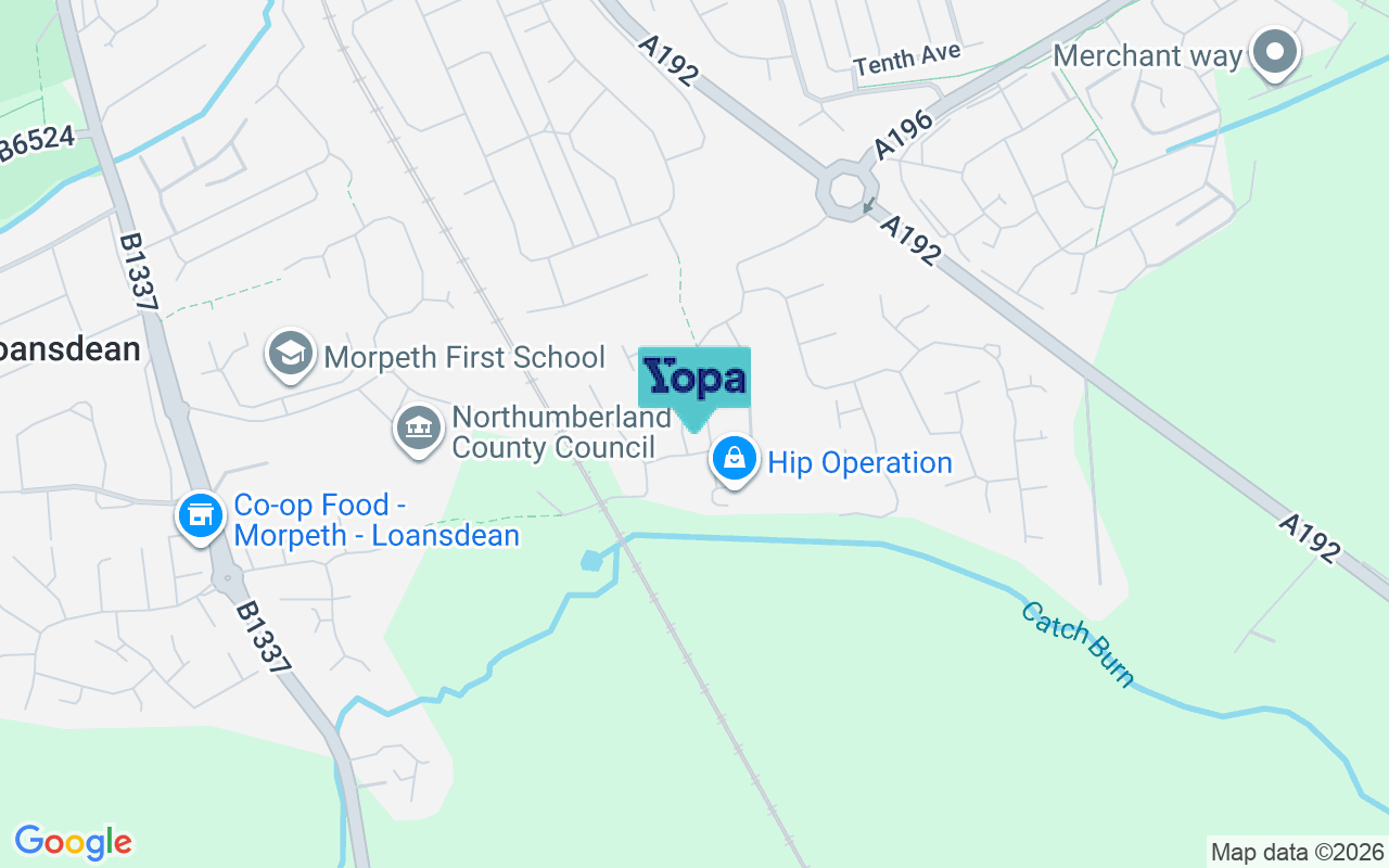 Map showing the location of NE61 2TQ