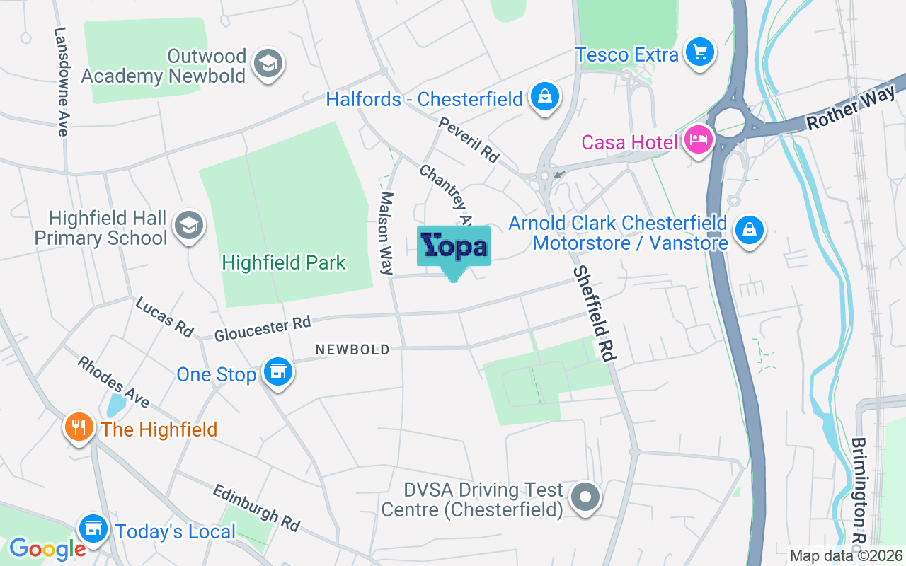 Map showing the location of S41 7ED