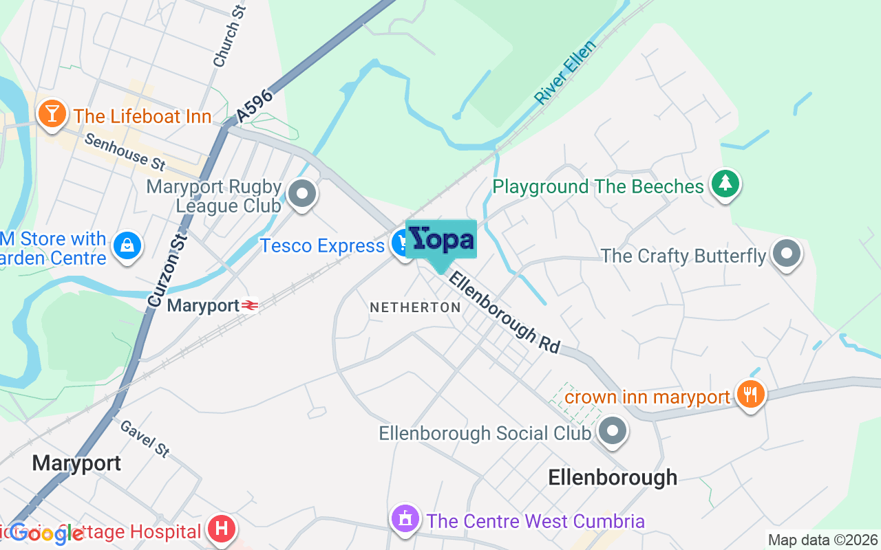 Map showing the location of CA15 7AA
