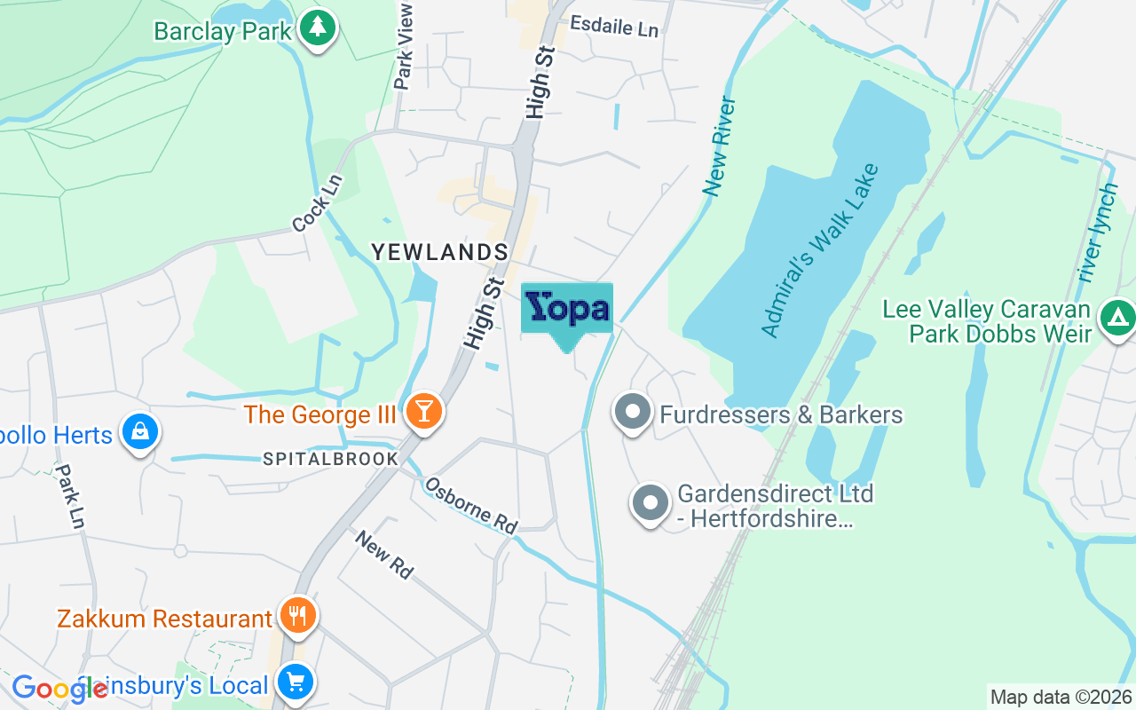 Map showing the location of EN11 8LG