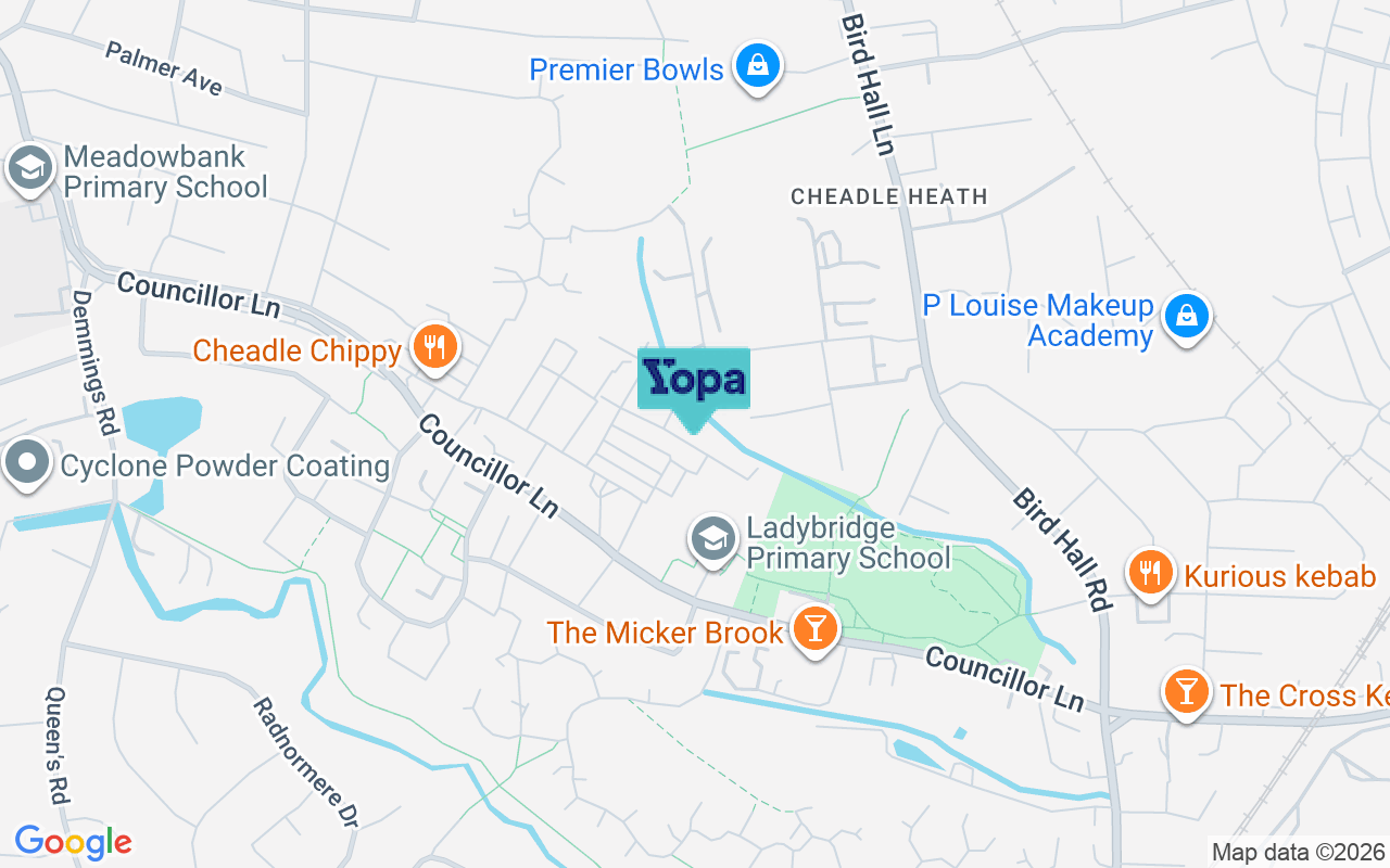 Map showing the location of SK8 2JS