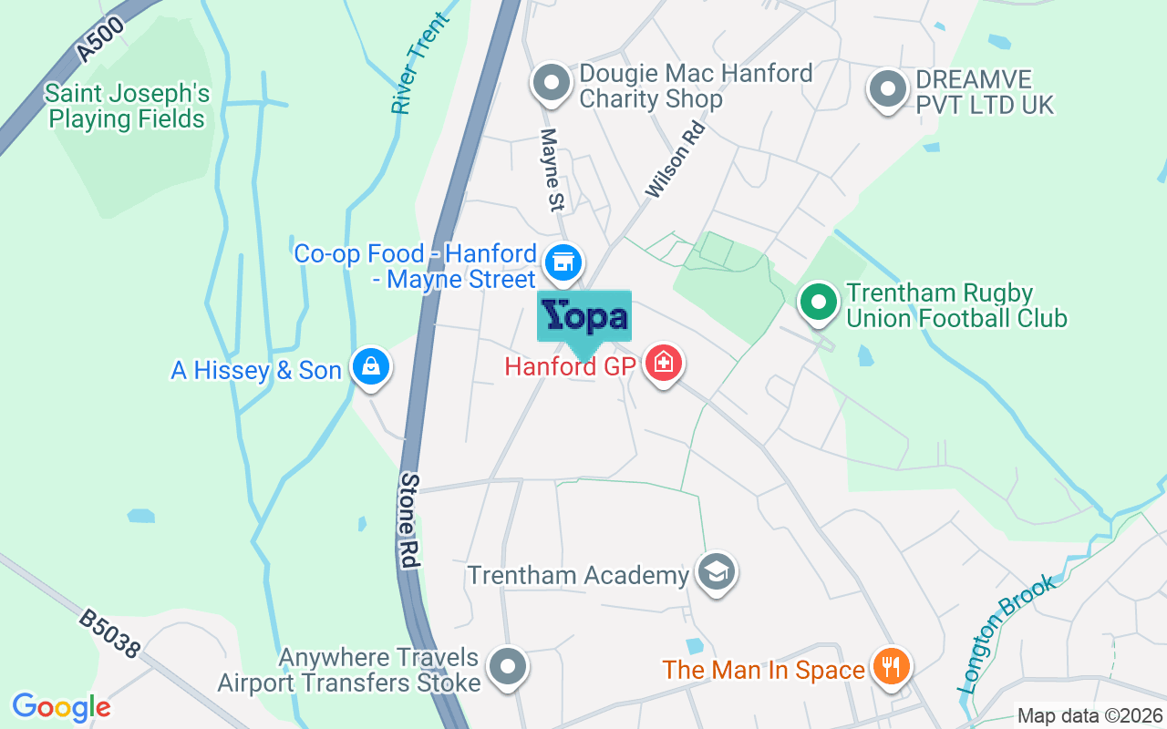 Map showing the location of ST4 8EW