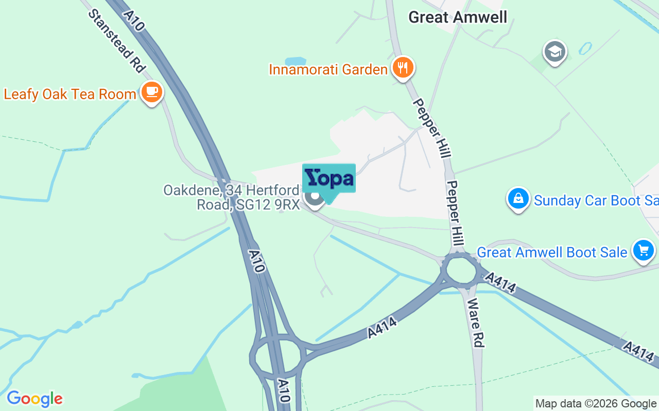 Map showing the location of SG12 9RX