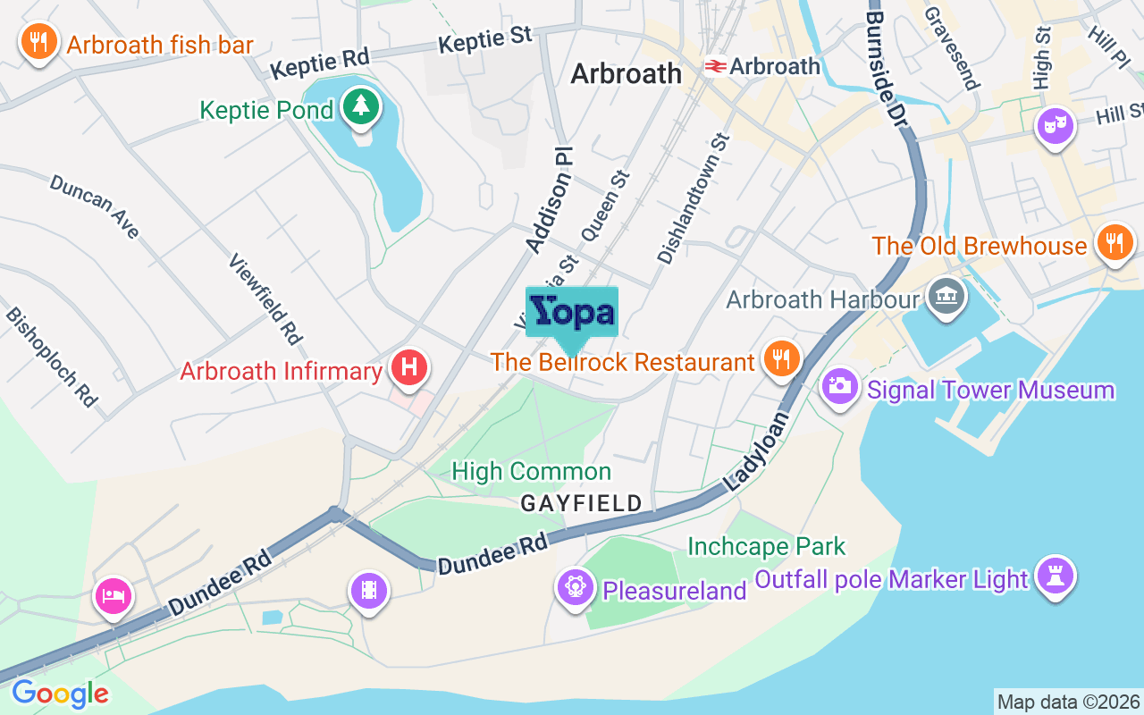 Map showing the location of DD11 1RA
