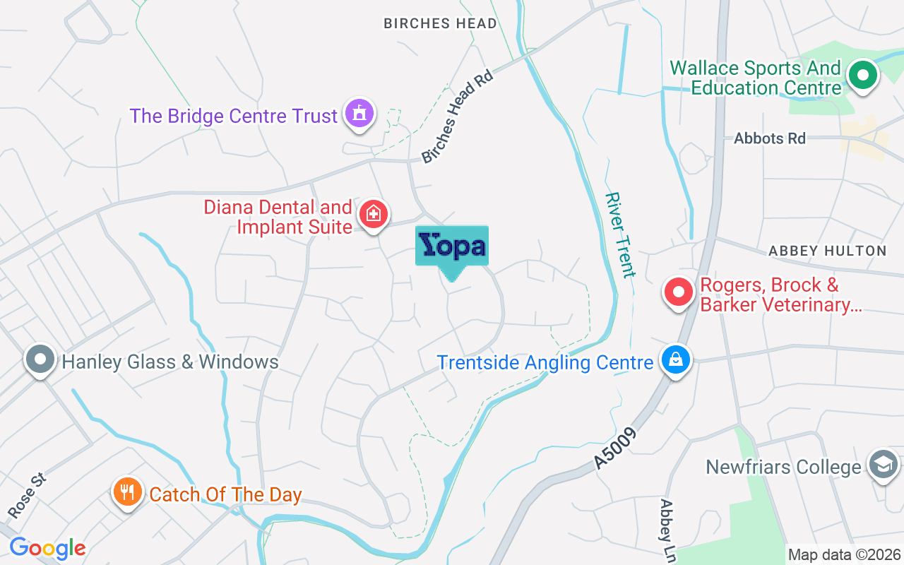 Map showing the location of ST1 6SW