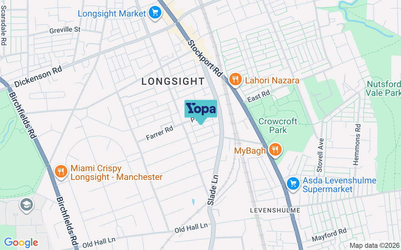 Map showing the location of M13 0QN